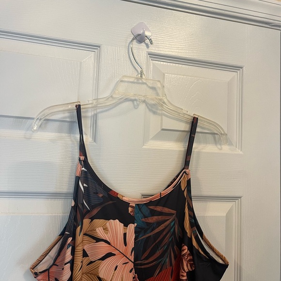 Women's Plus Size Tropical Leaf Print Slingback Pocket Holiday Summer Dress 22W - Picture 12 of 12